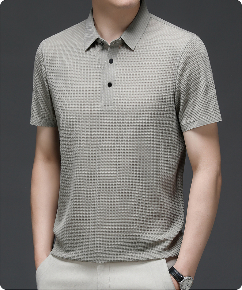 Ryan | Men's Summer Textured Short-Sleeve Polo Shirt