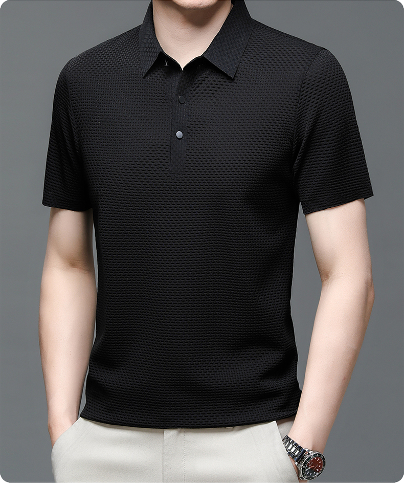 Ryan | Men's Summer Textured Short-Sleeve Polo Shirt