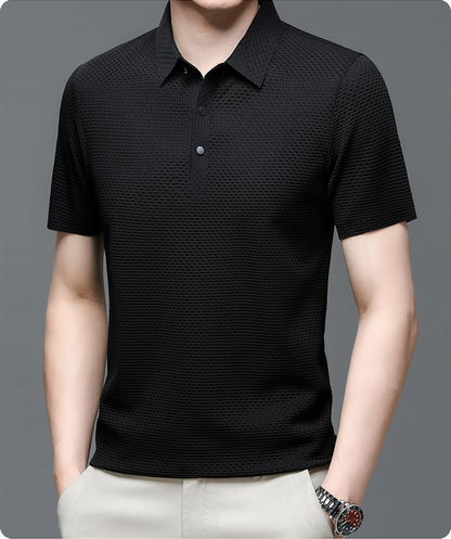 Ryan | Men's Summer Textured Short-Sleeve Polo Shirt