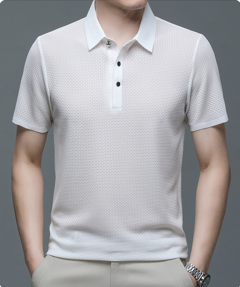Ryan | Men's Summer Textured Short-Sleeve Polo Shirt