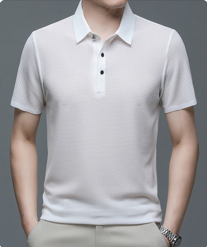 Ryan | Men's Summer Textured Short-Sleeve Polo Shirt