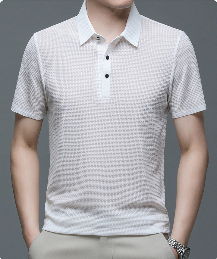 Ryan | Men's Summer Textured Short-Sleeve Polo Shirt