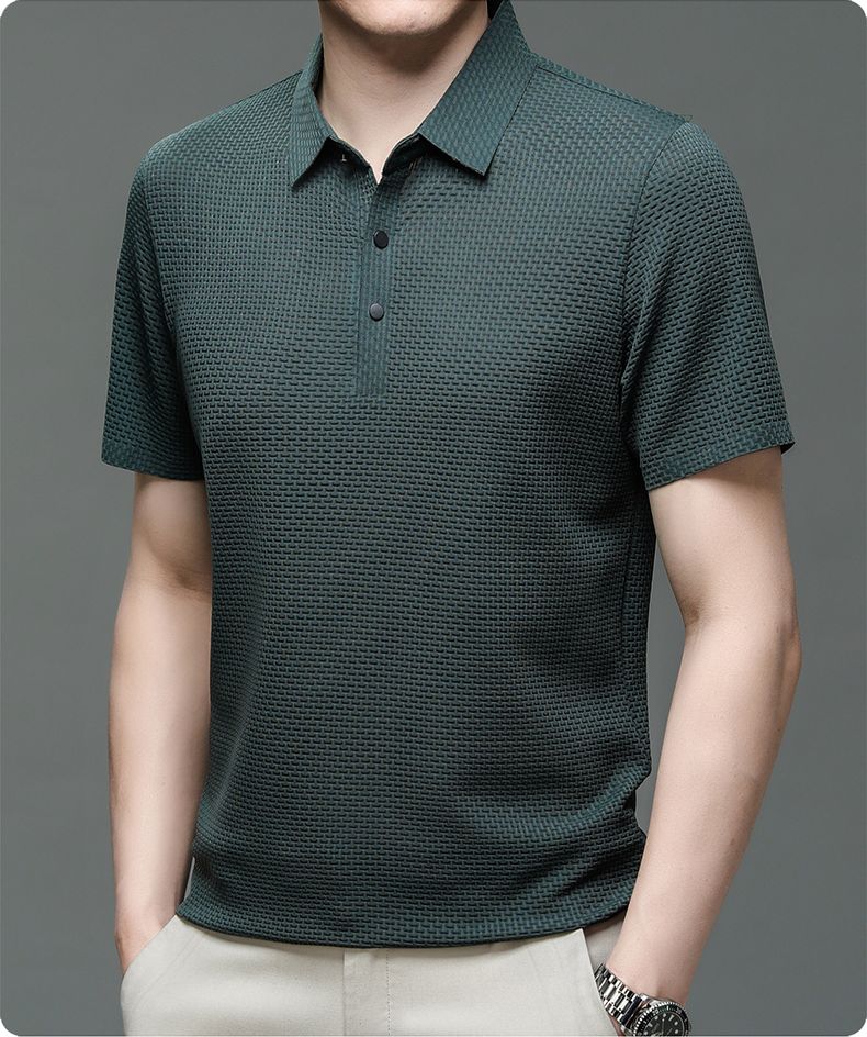 Ryan | Men's Summer Textured Short-Sleeve Polo Shirt