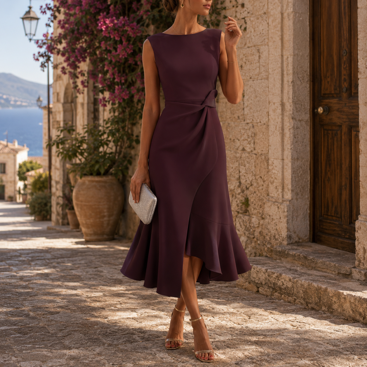 Melanie | Women's Assymetrical Wrapped Wedding Guest Dress