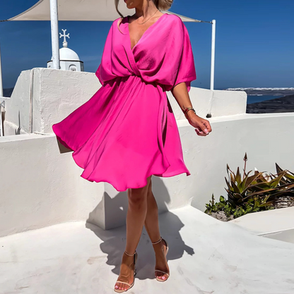 Sina | Women's Elegant V-Neck Midi Dress