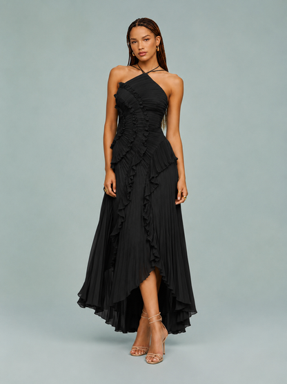 Chloe | Women's Embroidered Halterneck Maxi Dress