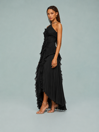 Chloe | Women's Embroidered Halterneck Maxi Dress