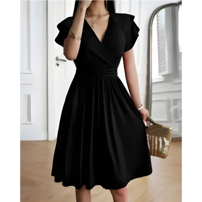 Noemi | Women's Evening V-Neck Cocktaildress With Puffed Sleeves