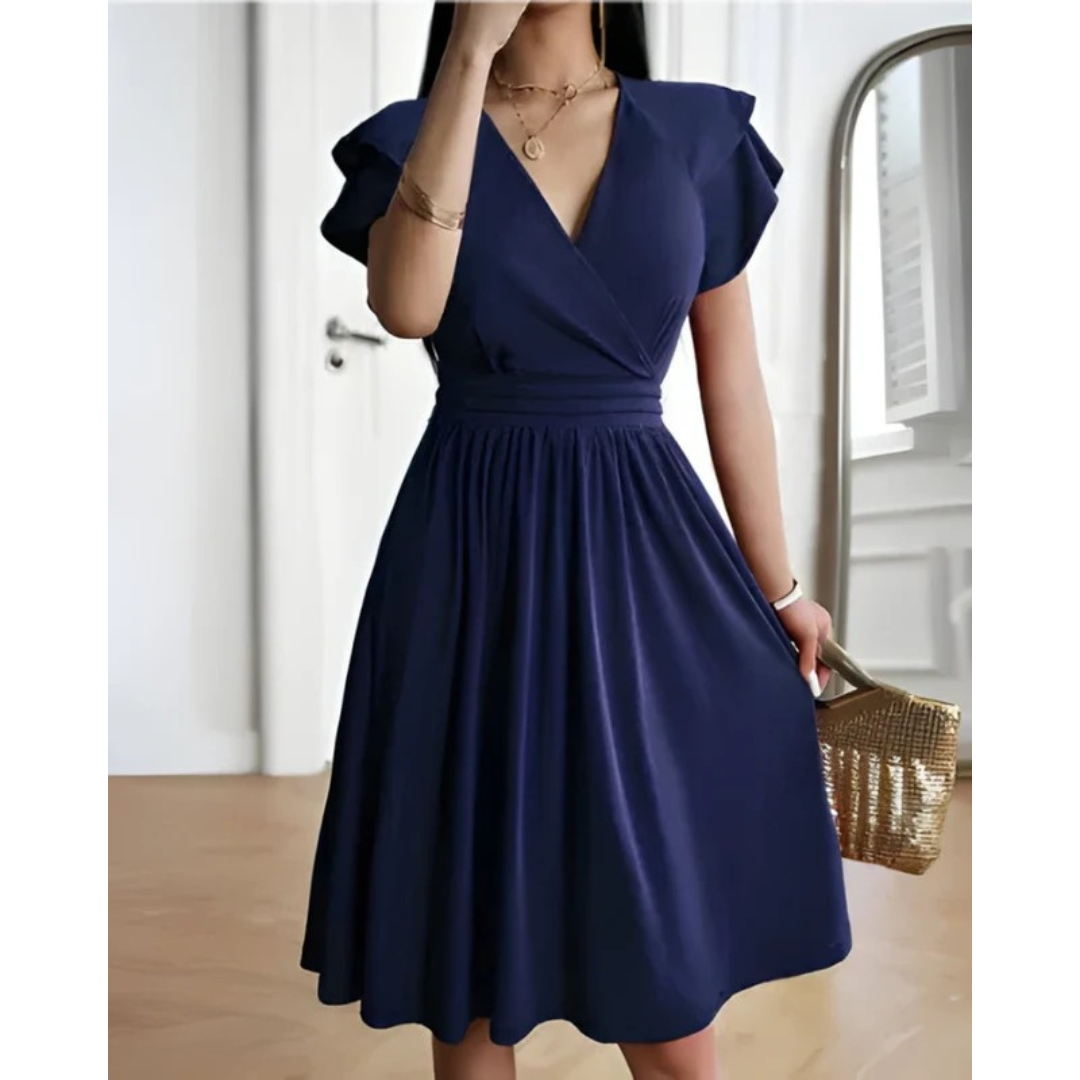 Noemi | Women's Evening V-Neck Cocktaildress With Puffed Sleeves