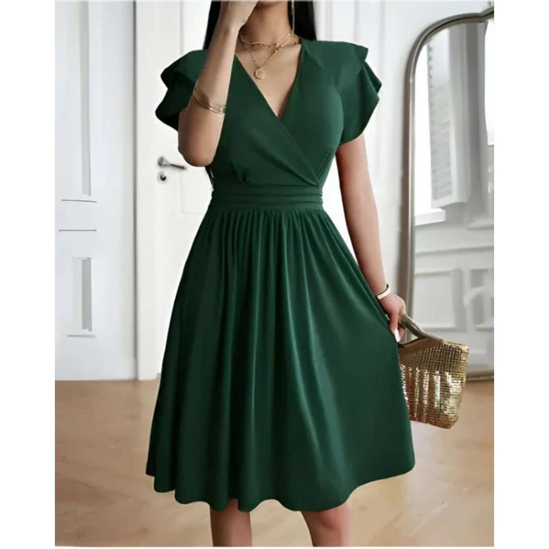 Noemi | Women's Evening V-Neck Cocktaildress With Puffed Sleeves