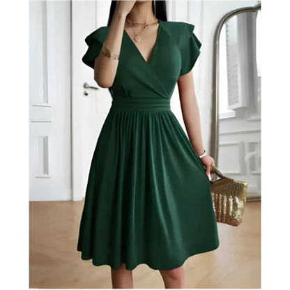 Noemi | Women's Evening V-Neck Cocktaildress With Puffed Sleeves