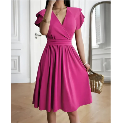 Noemi | Women's Evening V-Neck Cocktaildress With Puffed Sleeves