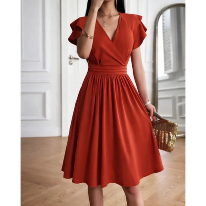 Noemi | Women's Evening V-Neck Cocktaildress With Puffed Sleeves