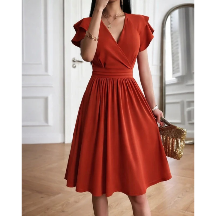 Noemi | Women's Evening V-Neck Cocktaildress With Puffed Sleeves