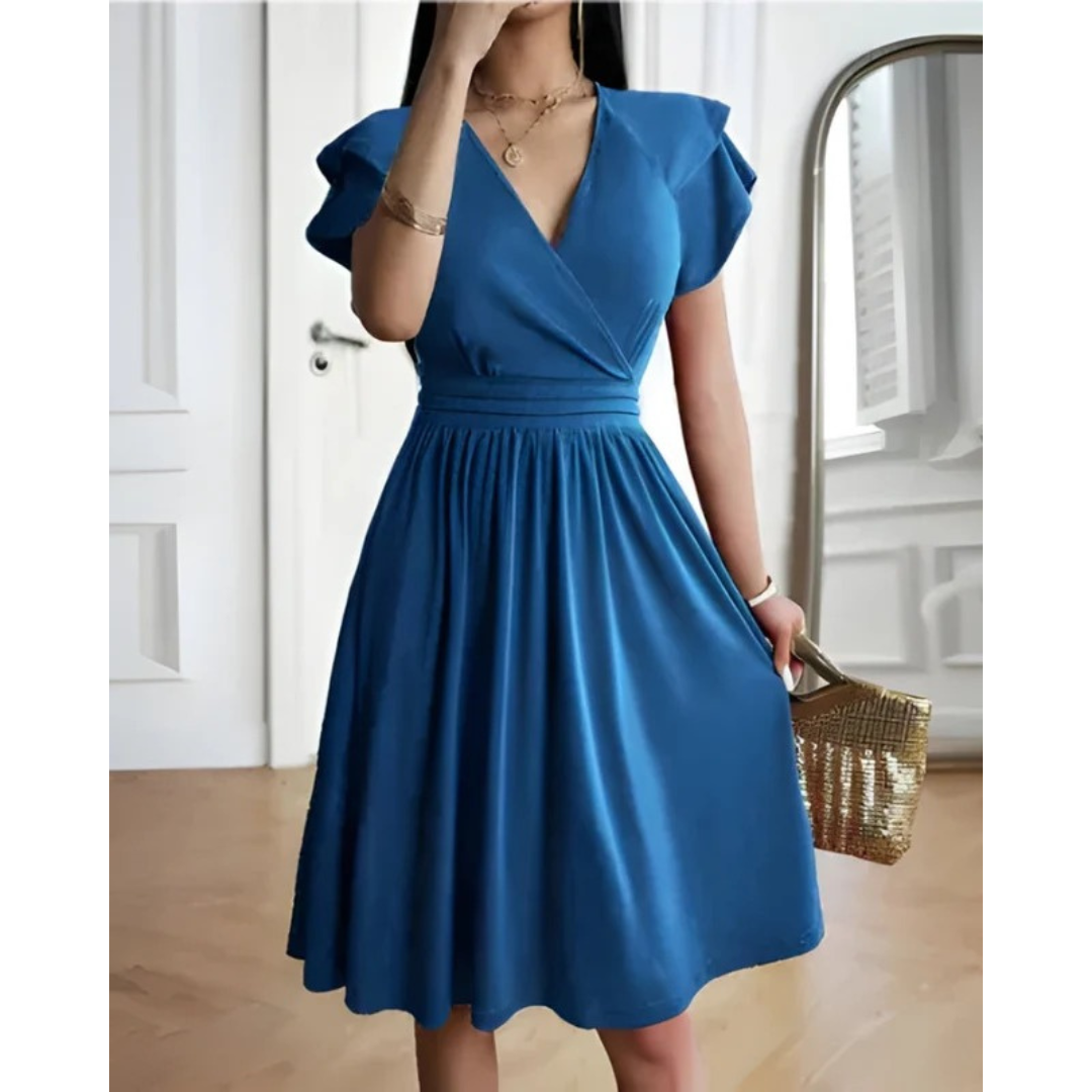 Noemi | Women's Evening V-Neck Cocktaildress With Puffed Sleeves
