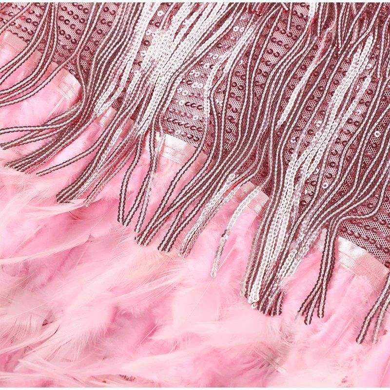Isla | Women's Festive Feather Cocktail Dress