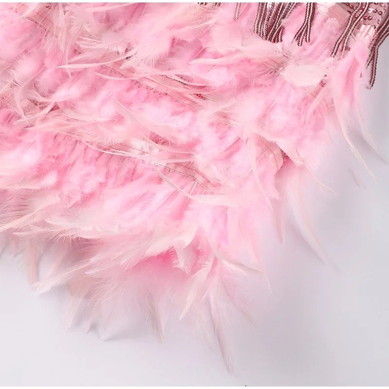 Isla | Women's Festive Feather Cocktail Dress