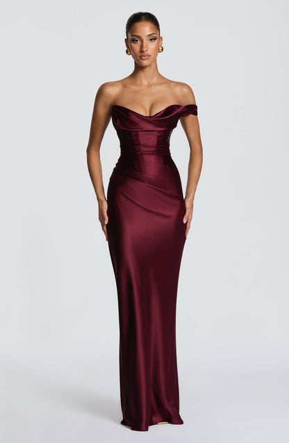 Amelia | Women's One Shoulder Satin Wedding Guest Dress