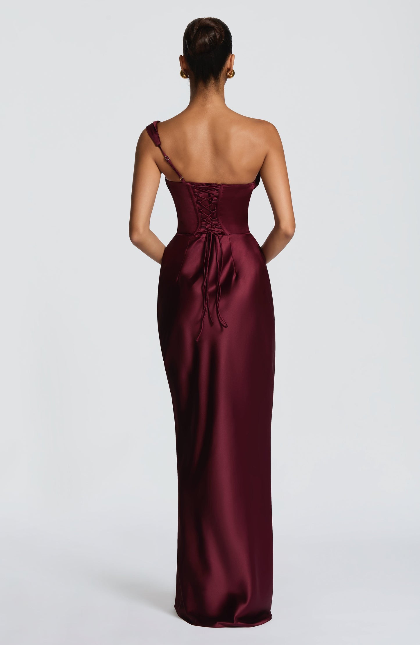 Amelia | Women's One Shoulder Satin Wedding Guest Dress