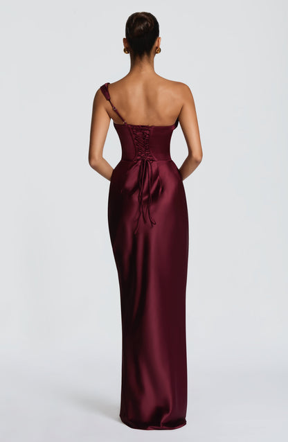 Amelia | Women's One Shoulder Satin Wedding Guest Dress