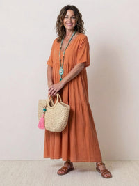 Zainab | Women's Relaxed V-Neck Boho Maxi Dress