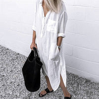 Elspeth | Women's Relaxed Collared Summer Shirt Dress
