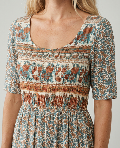 Isabella | Women's Printed Boho Midi Dress